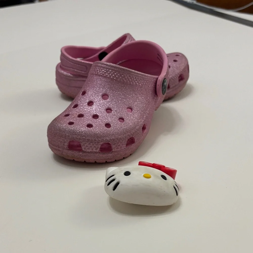 CROCS Glittery Pink Kids Sandals